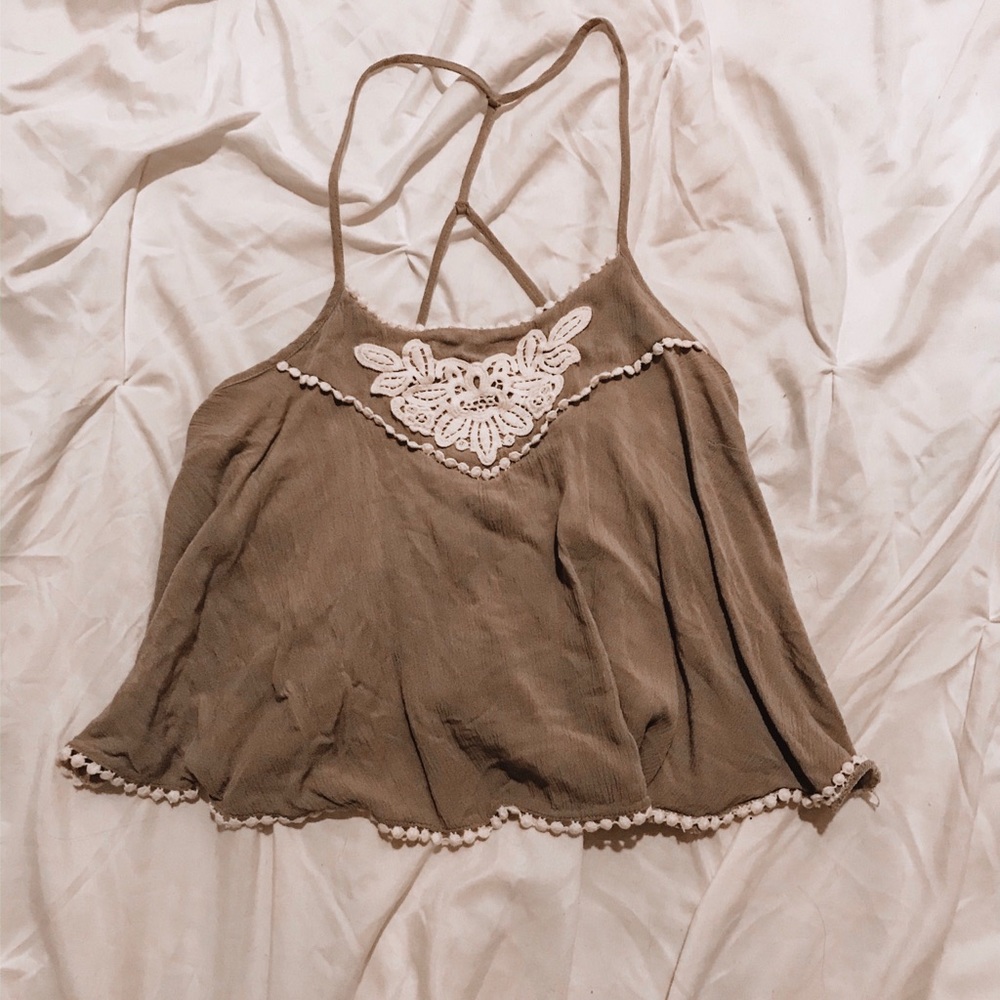 Olive green crop top